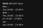 Broadcast schedule