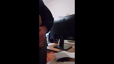 Stroke hard with two hands