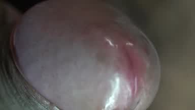 Super close-up of my cock and cock head. Super wet