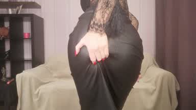 lether skirt teasing