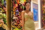 Green dress in flowers