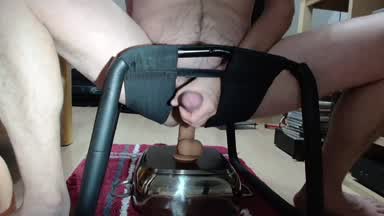 Riding my big toy and cum