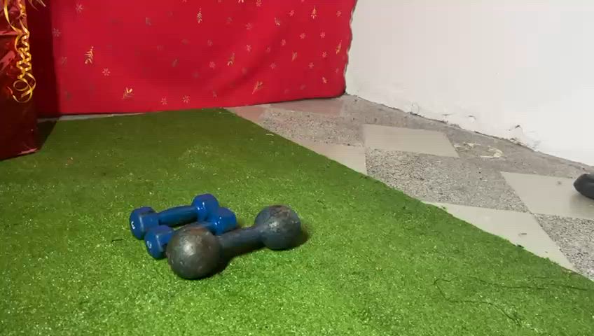 Santa Claus exercising