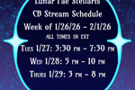 Stream Schedule Week of 1/26/26 - 2/1/26