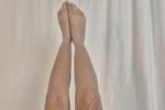White Silk Steps: Soft white stockings