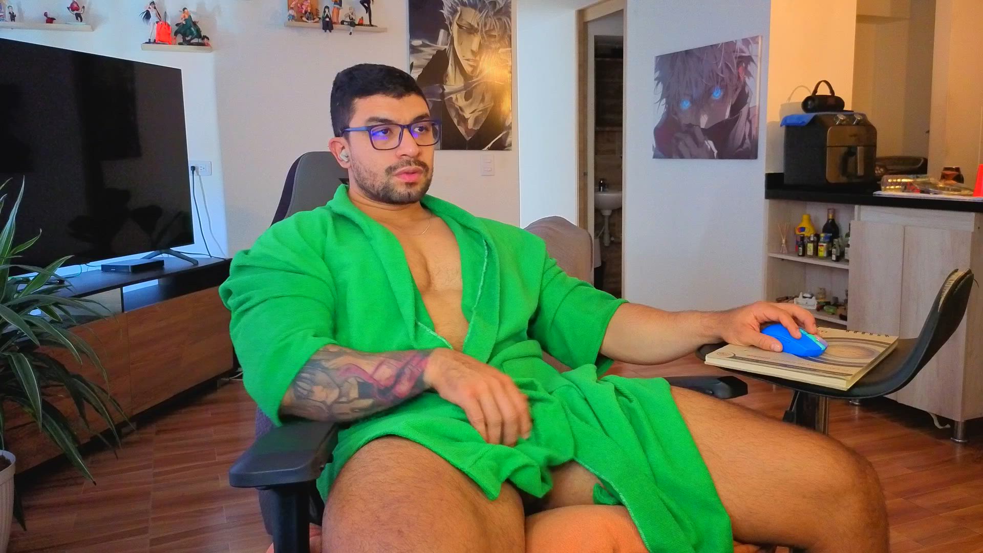 A GOOD MORNING CUM WITH A ROBE