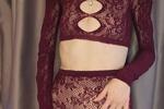 Burgundy outfit