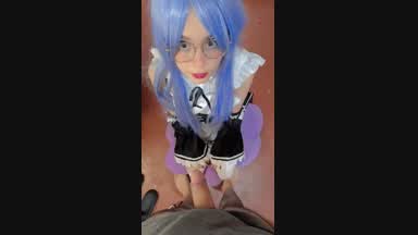 a maid sucking a cock