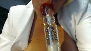 1.29 min Blowjob on a big toy