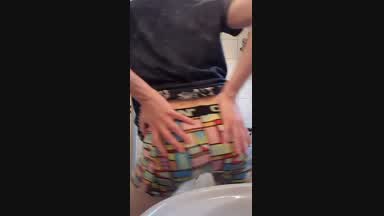 Bathroom stripping and anal fingering