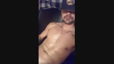 Sexy stud strokes pole