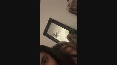 Bent Over Mirror Ass Shaking w/ Fishnet Stockings