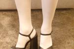 Lou's party shoes white tights