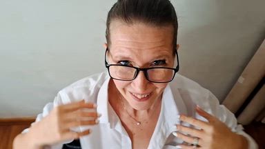 Pop Collar Fetish Wife – Glasses, Shirt Only POV B