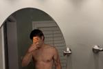 Cumshot mirror selfie