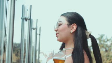 a champagne in the morning