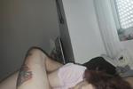 at her place
