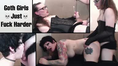 Goth Hardcore Fucking a Big Dick Tgirl