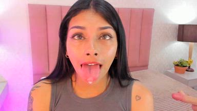 Beautiful drowned and tongue out, give me your cum