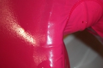 SHOWER PLAY cock in wet pink lycra cycling shorts