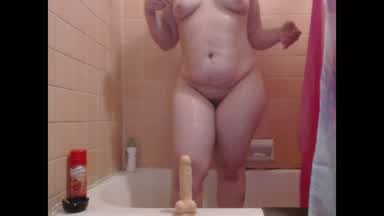 Ass Worship and Dildo Fuck in the Shower