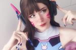 Cute D.Va cosplay for fanclub