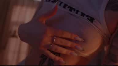 Sexy video with a wet shirt and visible nipples