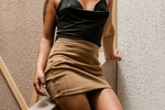 brown skirt