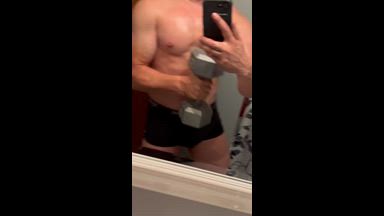 Working out in just black undies 3 min