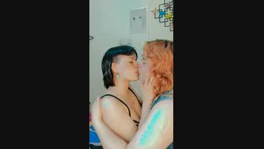 passionate kiss with tongue