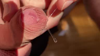 precum dripping out of my soft cock