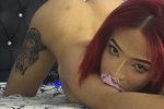 doggy and thong in the mouth