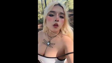 Breasts exposed: mischief in the woods