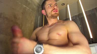 Shooting sperm in the mouth and on the chest 🌈