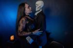 🖤🌙The moon watches over them: Morticia and Homer