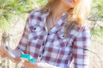 Plaid Top Jean Skirt Smoking