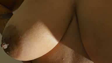 Playing with my big naturals