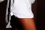 Button down and thigh highs