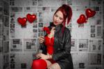 leather, red and flowers the best valentine
