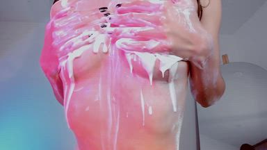 Creamy and totally naked.