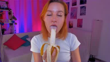 Messy banana eating