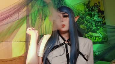 Elf playing with steam while vaping~