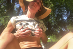 Tits flash in the park