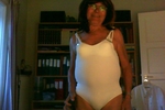 Nanna in white swimsuit