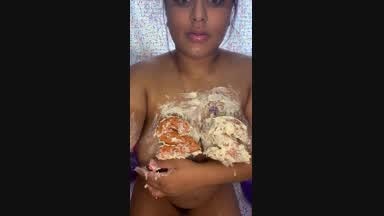 Cake on my tits my birthday!!