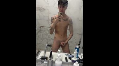 Jerking off my huge dick