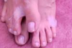feet with milk