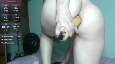 anal with medium dildo, and large dildo