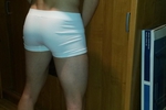 white boxers white socks from back