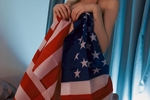 ❤️Naked wrapped in a flag so sexy ❤️